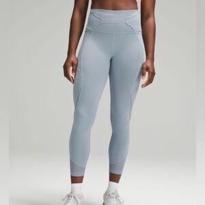Lululemon Athletica Like New Wunder Train Chambray Mesh Leggings 25”